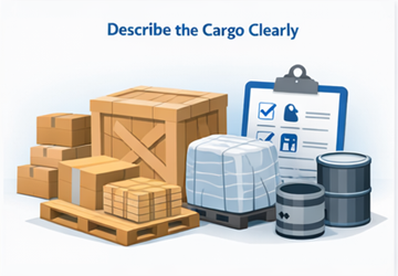 Different types of cargo including pallets, boxes, and packaged goods for transport